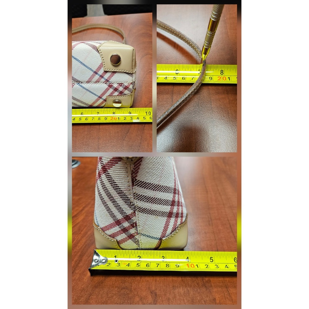 BURBERRY Blue Label Nova Check Shoulder Bag Red White Canvas Japan Exclusive Y2K - Picture 8 of 9